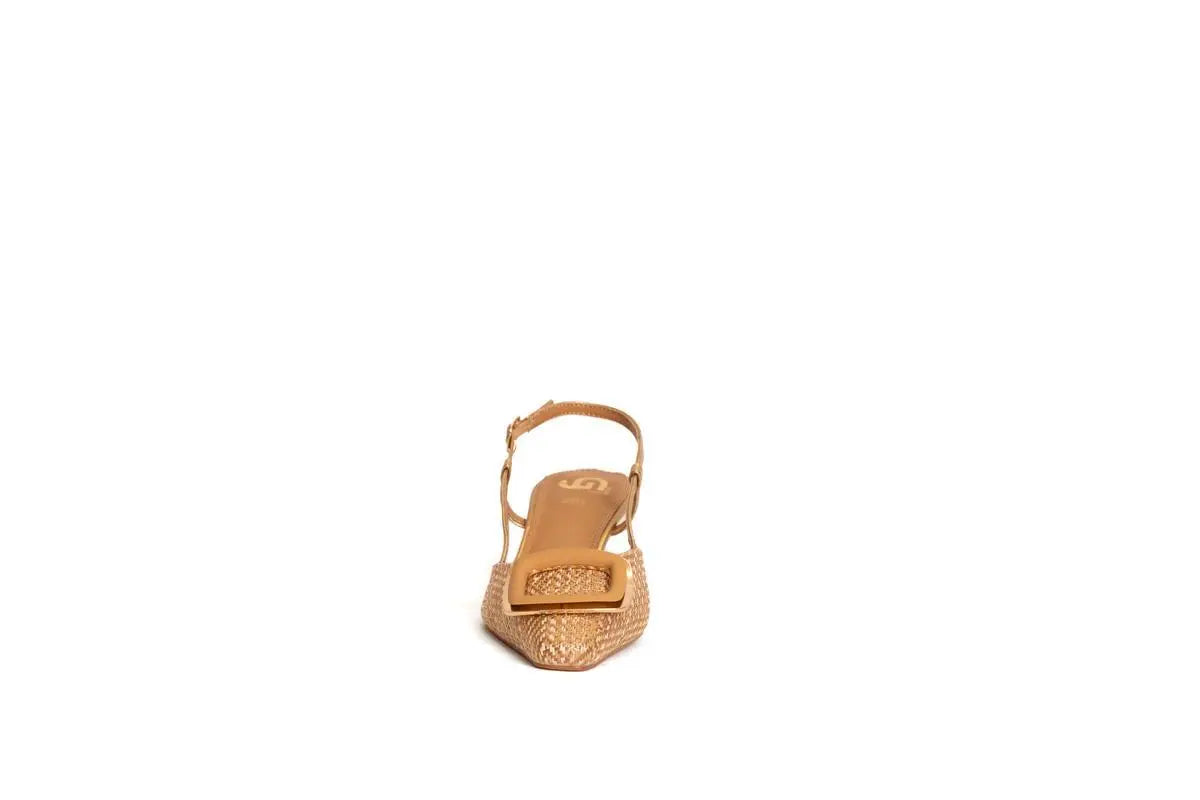 GP827 SLINGBACK CON ACCESSORIO CAMEL GOLD&GOLD