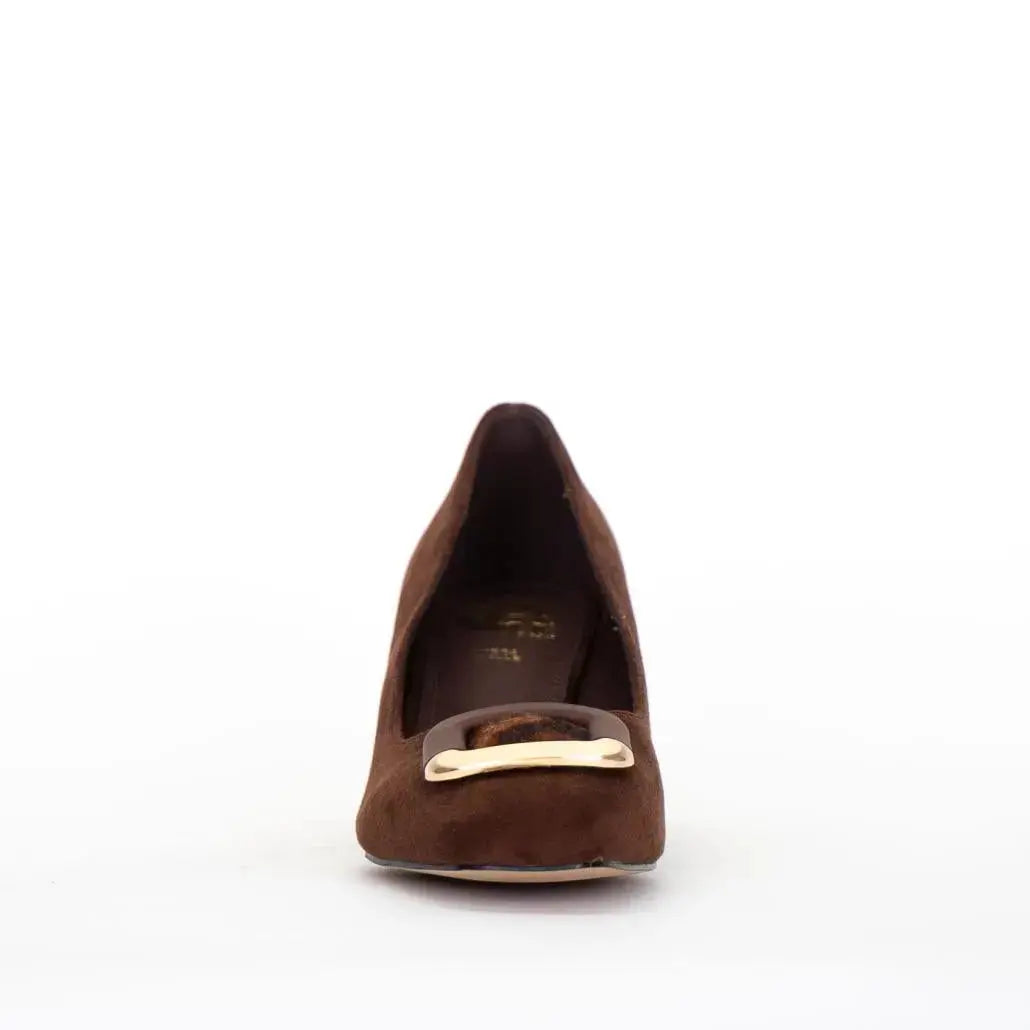 GP883 DECOLTE TACCO QUADRO MARRONE GOLD&GOLD
