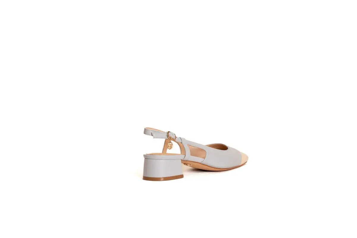 GU281 SLINGBACK BICOLORE AZZURRO GOLD&GOLD