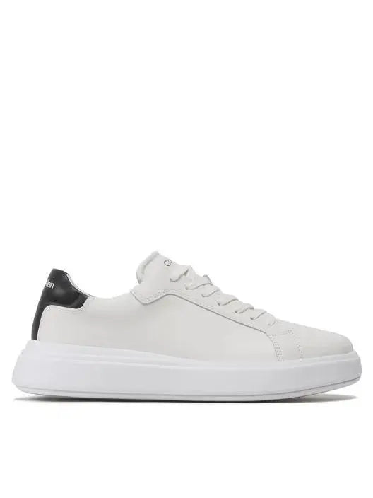 HM0HM01016 LOW TOP LACE UP LTH BIANCO/NERO CALVIN KLEIN