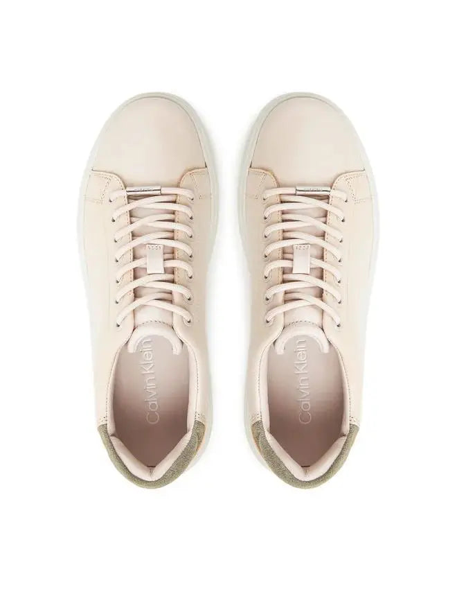 HW0HW02540 CUPSOLE LACE UP LTH W/SUE BT BEIGE CALVIN KLEIN