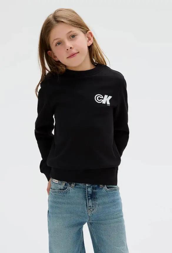 IB0IB02545J SEASONAL CK TERRY CREWNECK NERO CALVIN KLEIN