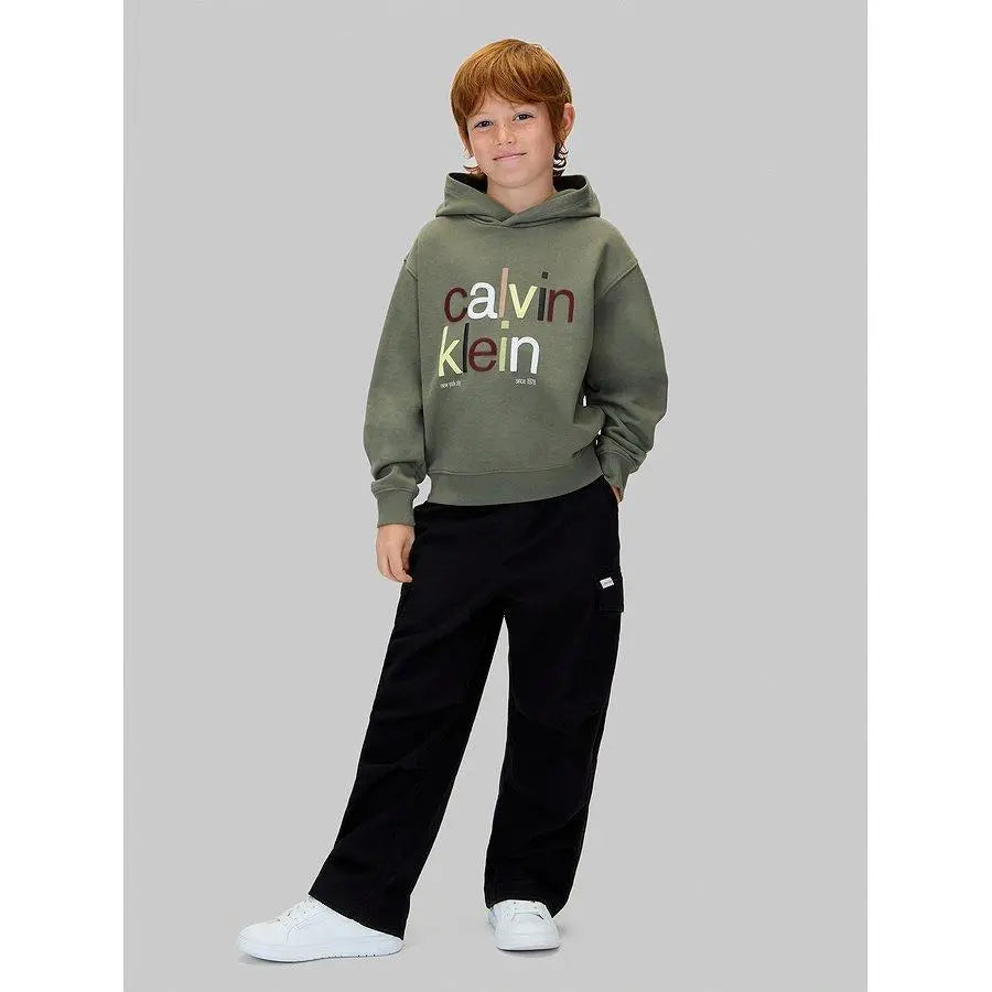 IB0IB02563J COLOR LOGO GRAPHIC TERRY HOODI VERDE CALVIN KLEIN