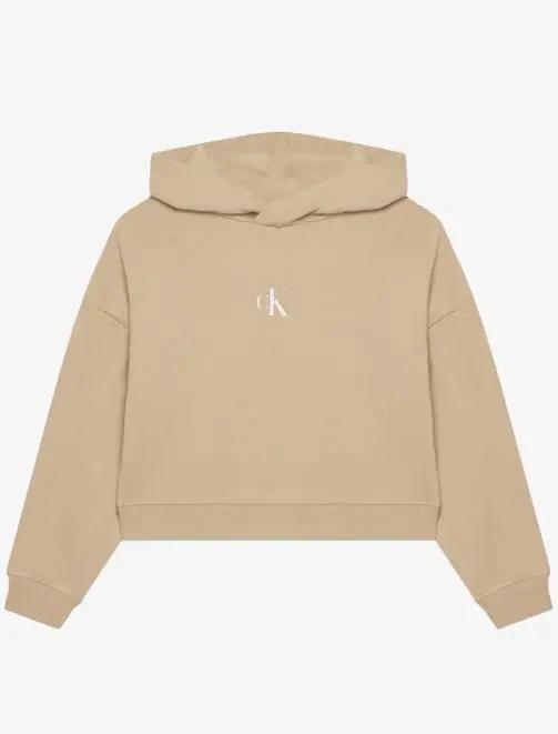 IG0IG02755J CK LOGO BOXY FIT HOODIE BEIGE CALVIN KLEIN
