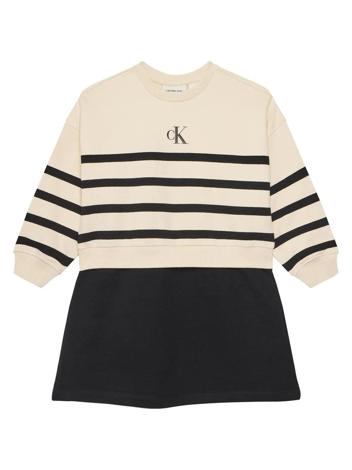 IG0IG02963J LS RELAXED TERRY DRESS BIANCO/NERO CALVIN KLEIN