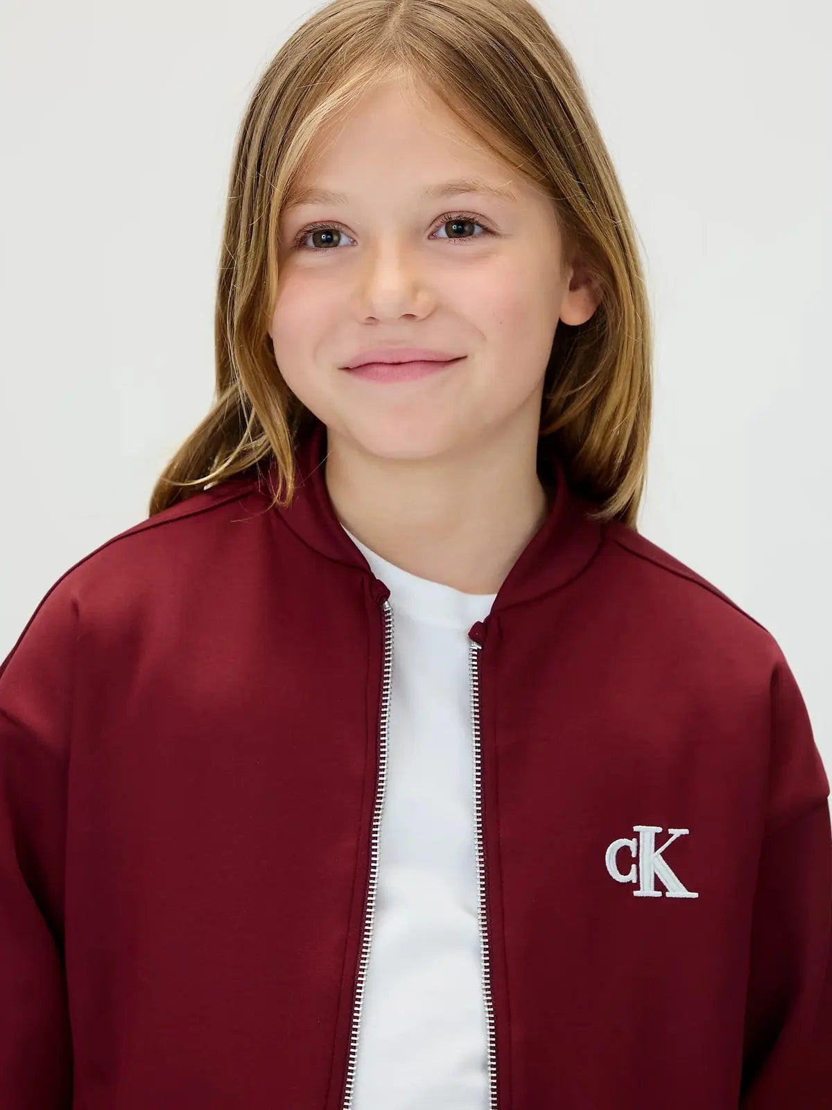 IG0IG03076T TRICOT BOMER JACKET ROSSO GRANATA CALVIN KLEIN