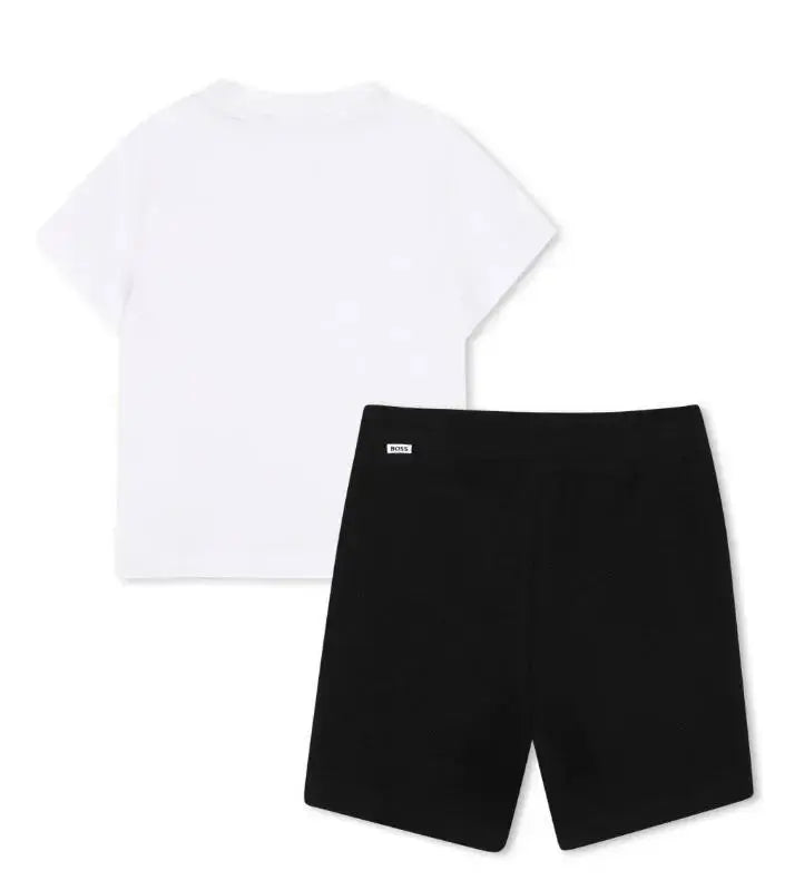 J52846 COMPLETO T-SHIRT + BERMUDA NERO BOSS