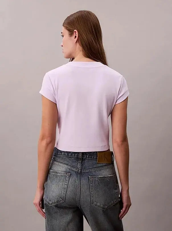 LV047AB802 MONOLOGO BABY RIB TEE LILLA CALVIN KLEIN