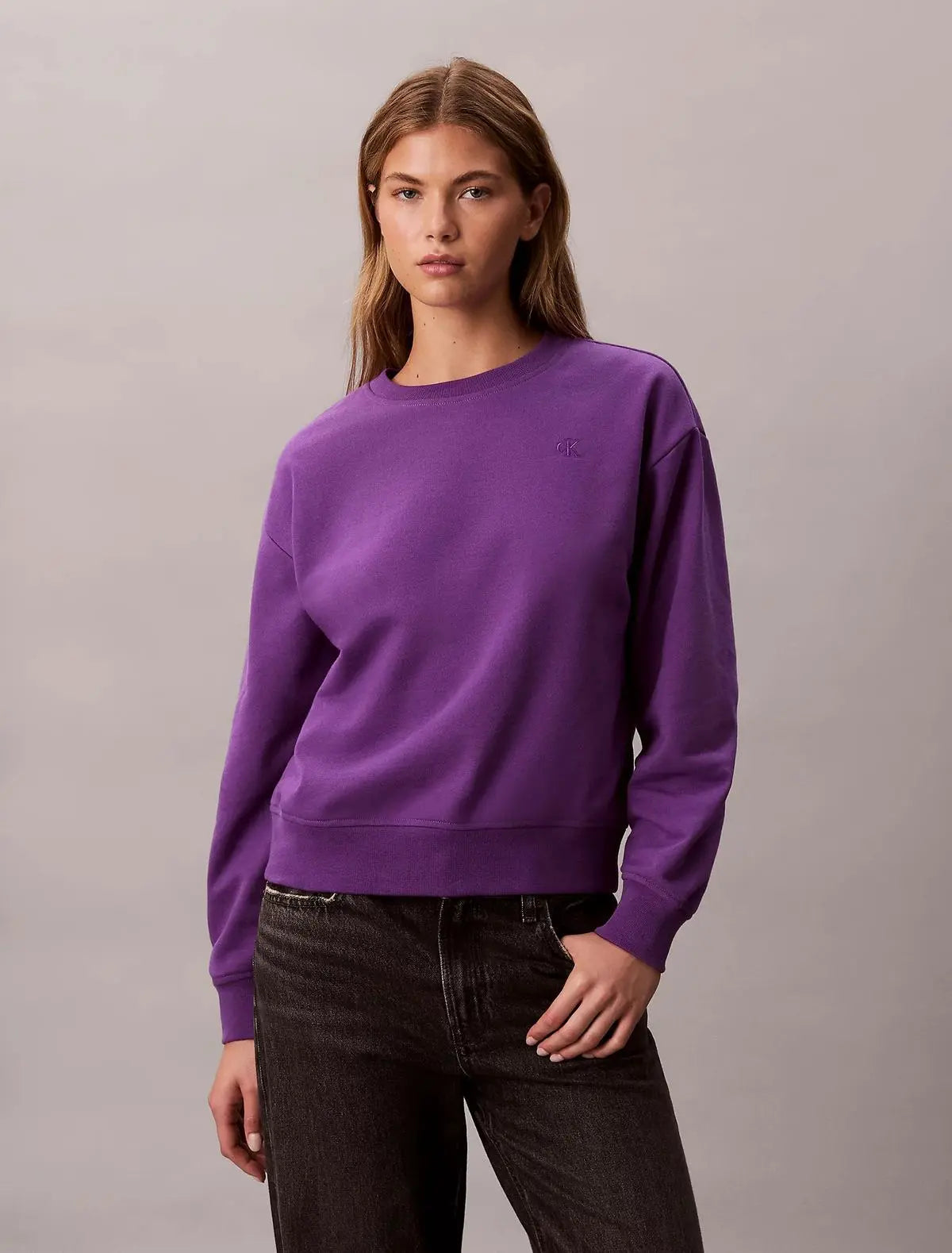 LV047B236G LS ARCHIVE LOGO FRENCH TERRY RLX VIOLA CALVIN KLEIN