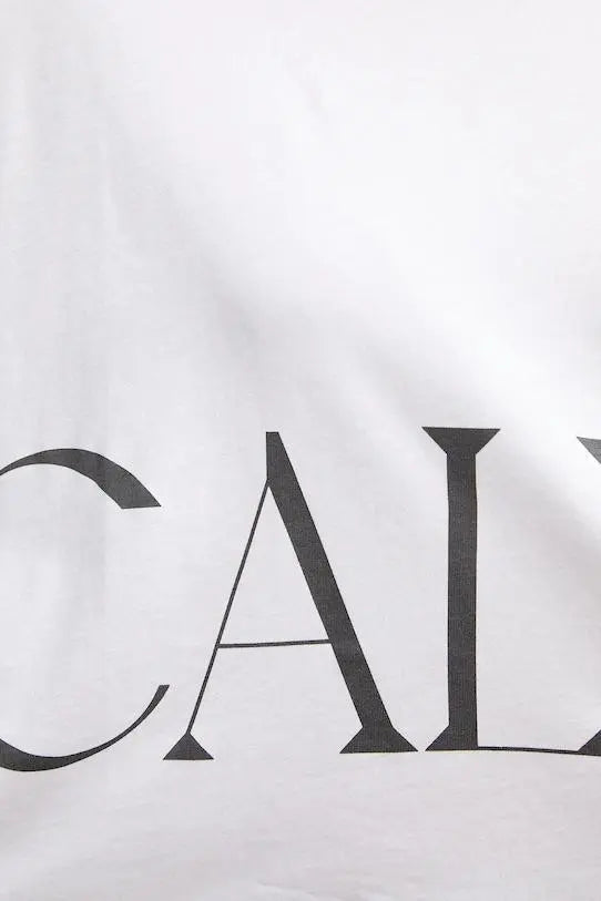 LV047D206G SS CALVIN KLEIN CROPPED GRAPHIC BIANCO CALVIN KLEIN