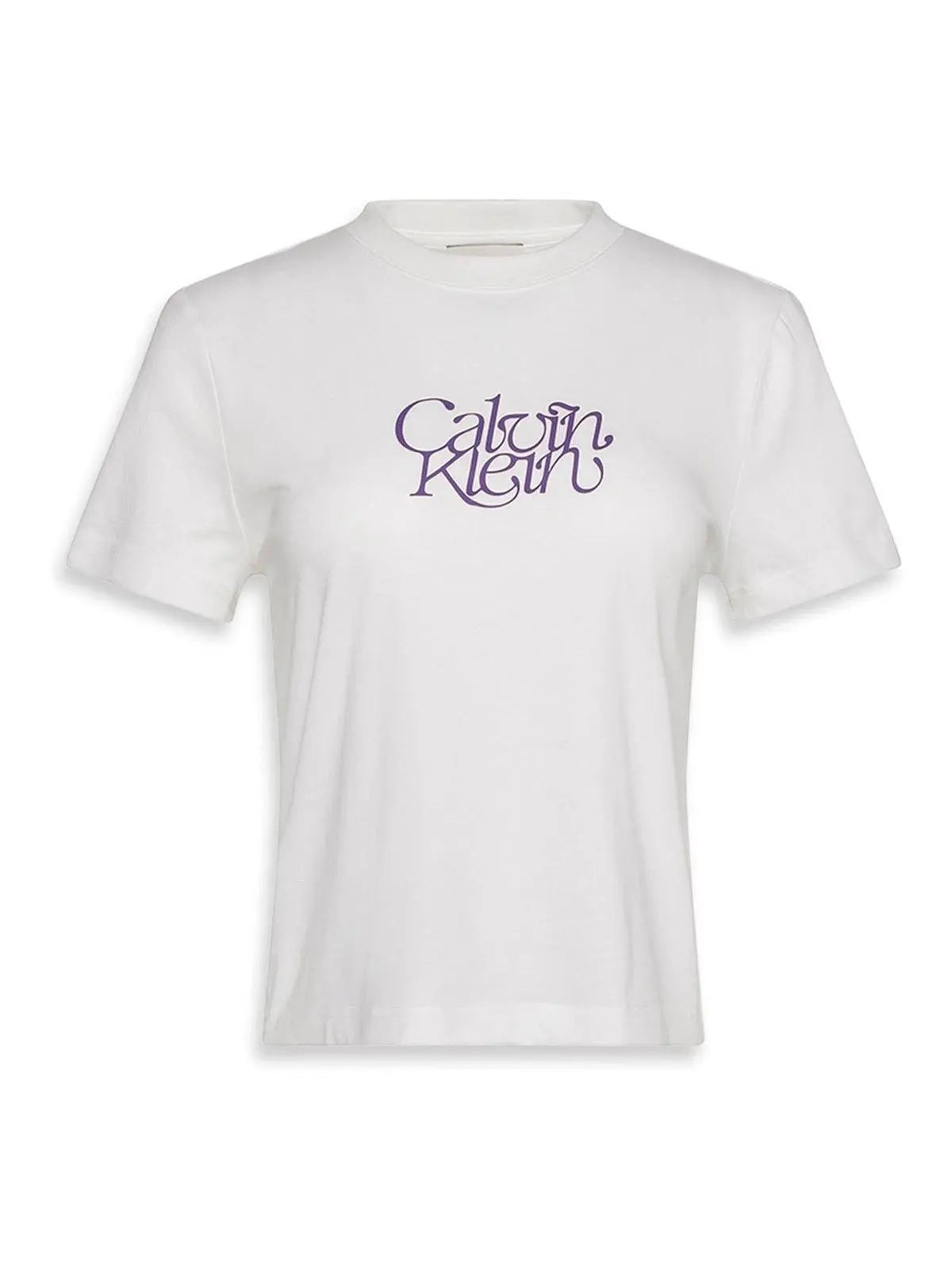 LV047D210G SS FITTED SCRIPT TEE BIANCO CALVIN KLEIN