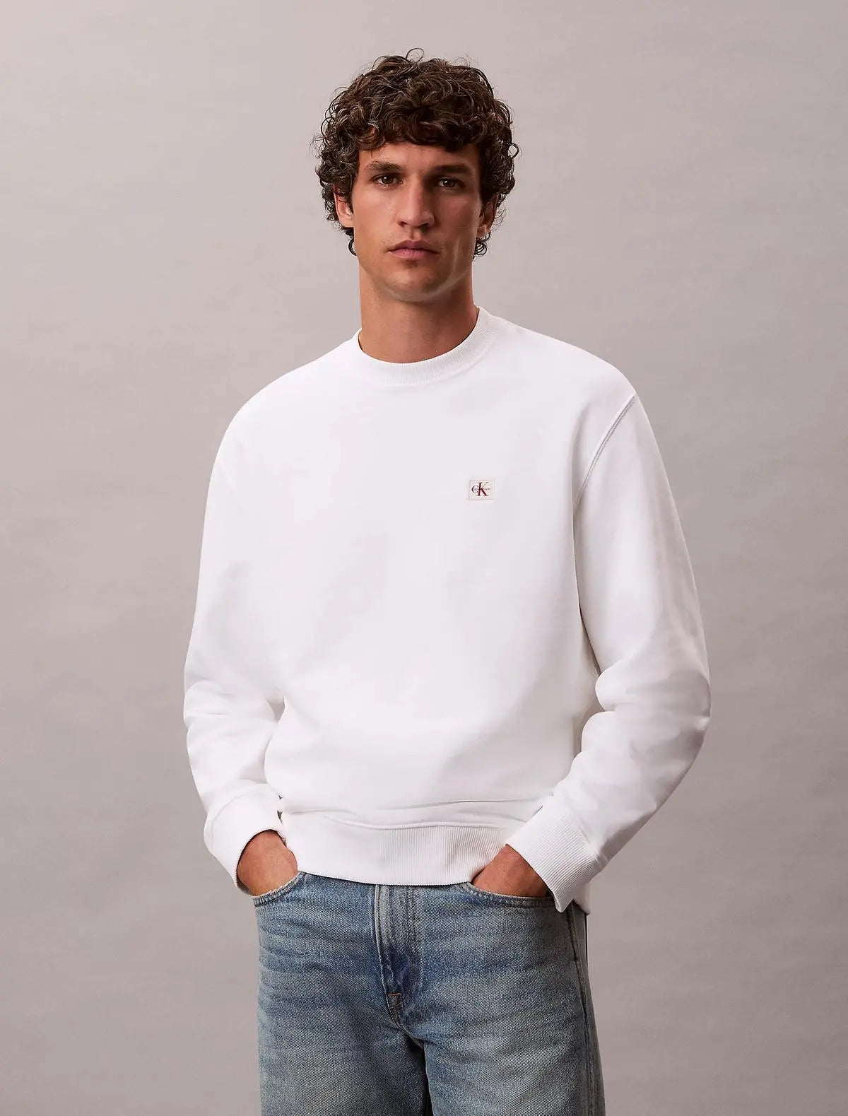 LV04RC273G LS EU 350TERRY SWTSHIRT BIANCO CALVIN KLEIN