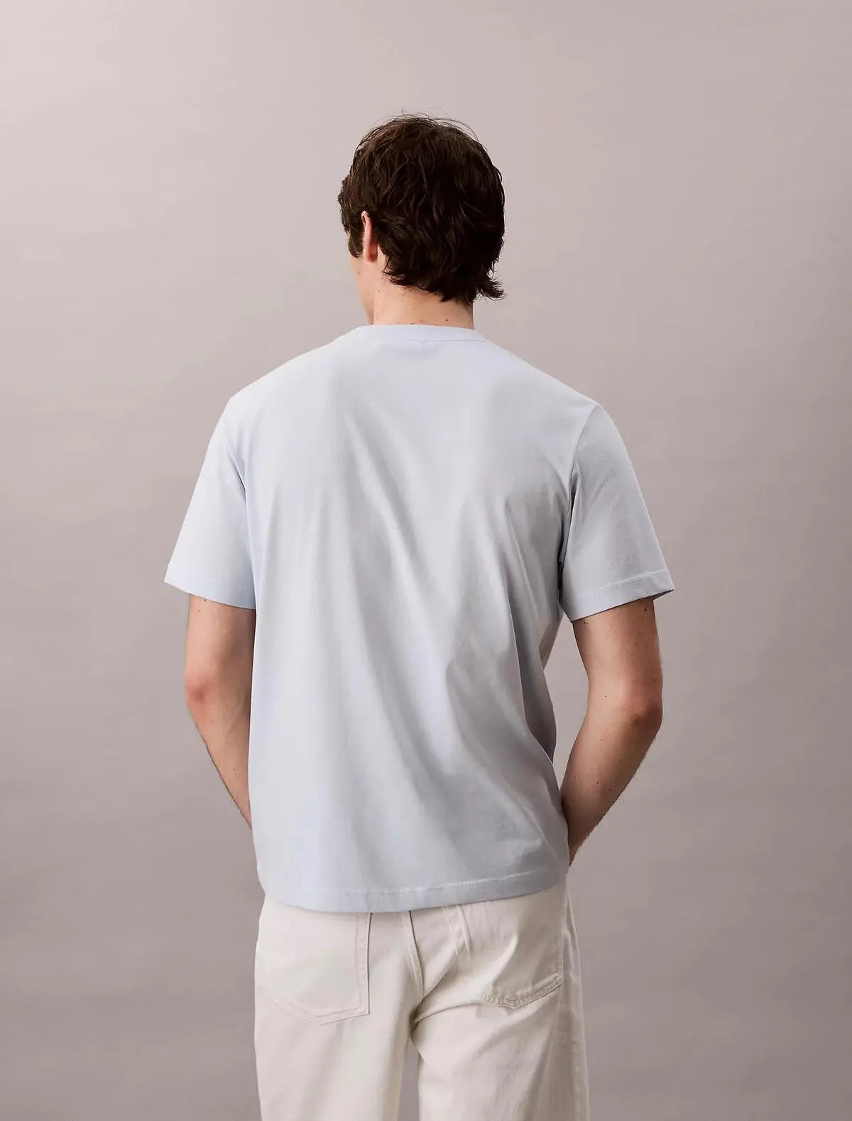 LV04RC275G SS EASY MONOGRAM TEE AZZURRO POLVERE CALVIN KLEIN