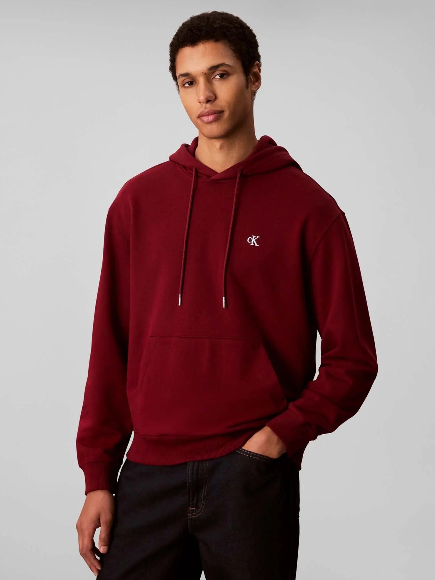 LV04RC297G LS EU 350TERRY HOODIE ROSSO SCURO CALVIN KLEIN