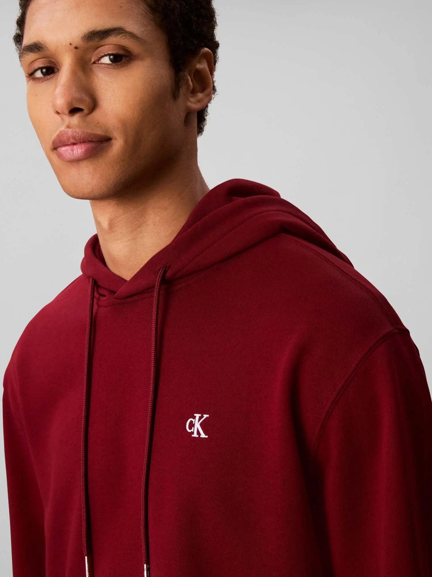 LV04RC297G LS EU 350TERRY HOODIE ROSSO SCURO CALVIN KLEIN