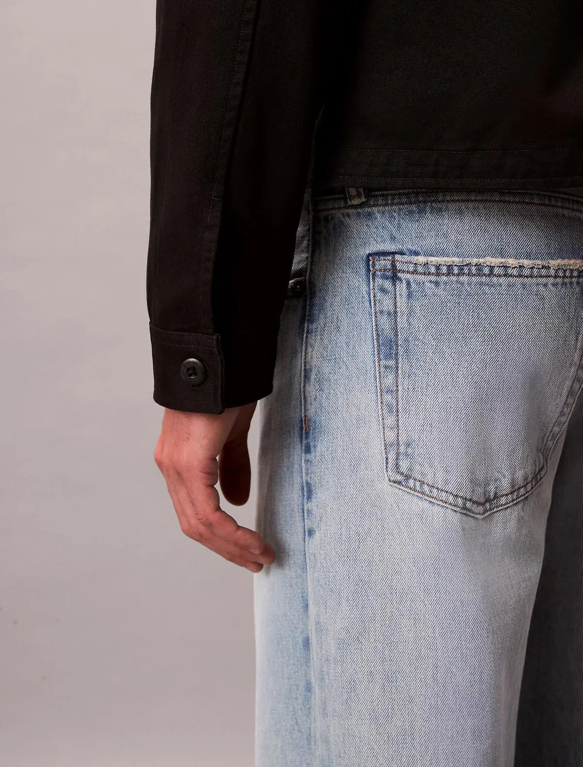 LV04RD110G LS COTTON OVERSHIRT NERO CALVIN KLEIN