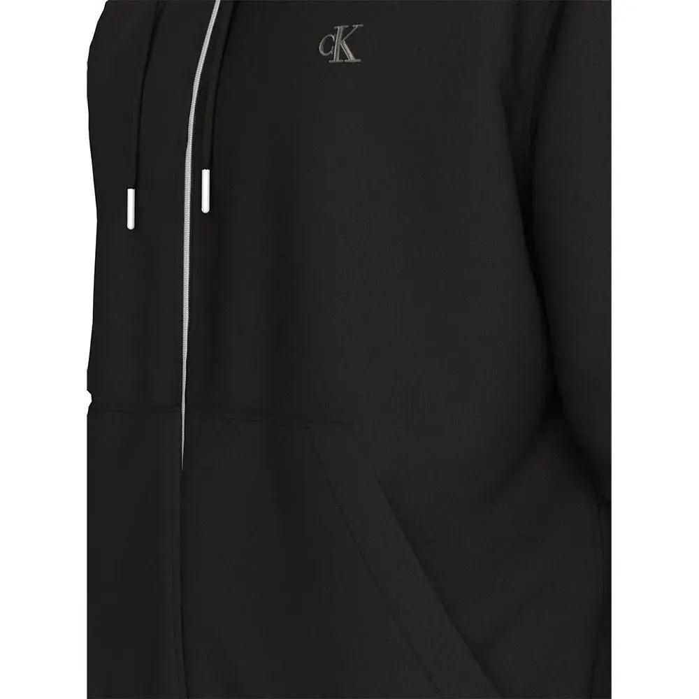 LV04RD240G  LS EU 350TERRY MONOGRAM FZ HOODIE NERO CALVIN KLEIN