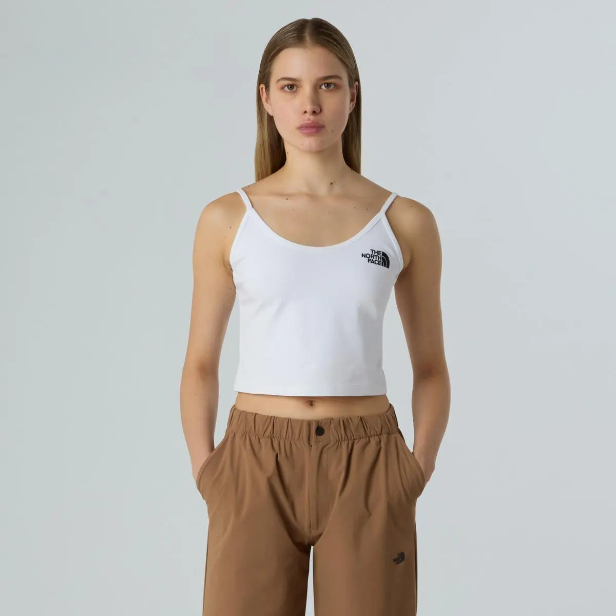 NF0A55AQ W SLIM CROP TANK FN41.WHITE THE NORTH FACE