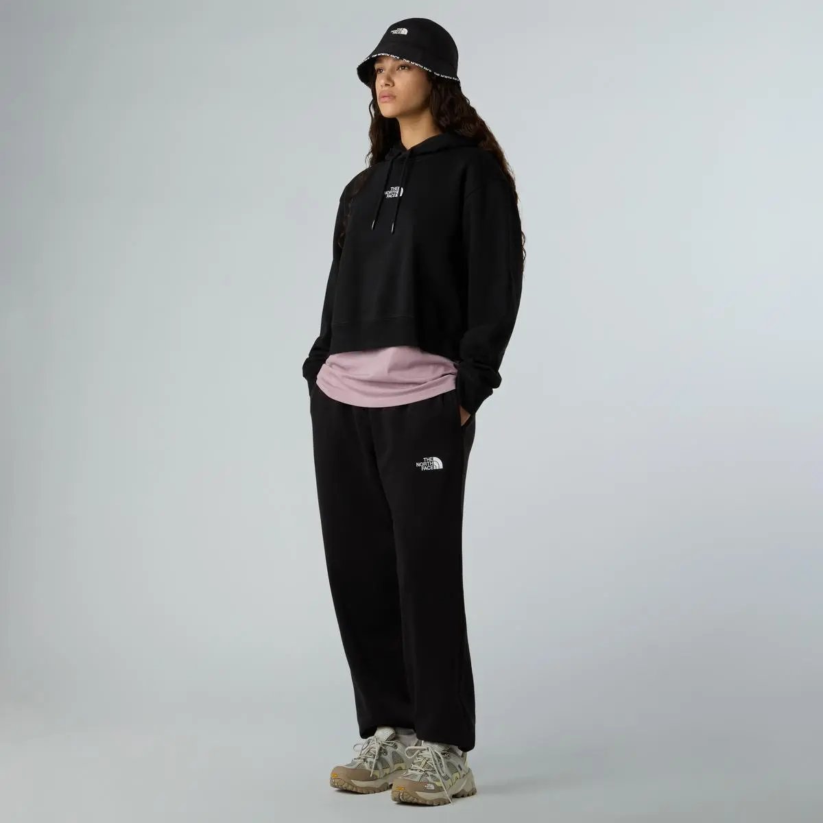 NF0A89EX W ESSENTIAL CROP HOODIE NERO THE NORTH FACE