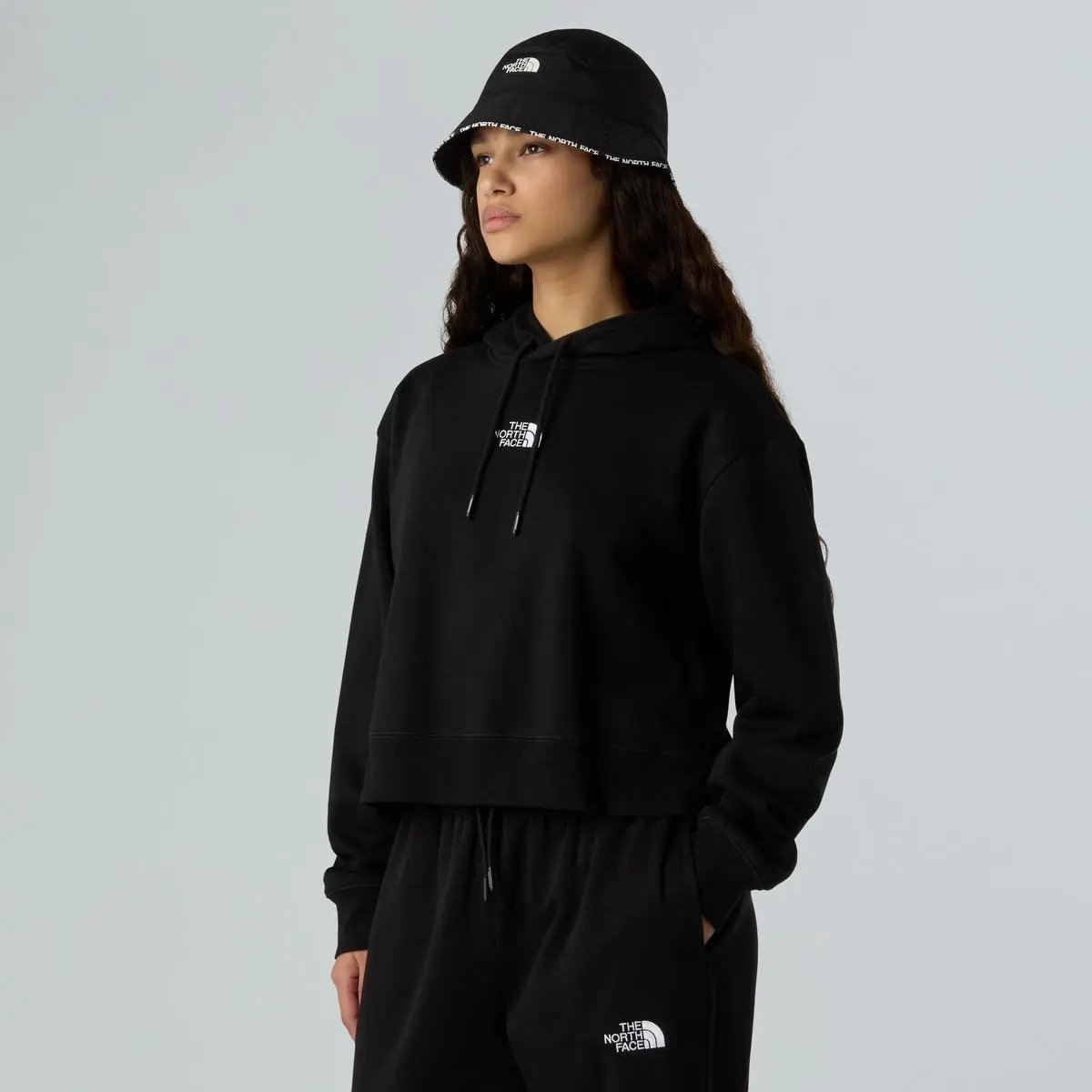 NF0A89EX W ESSENTIAL CROP HOODIE NERO THE NORTH FACE