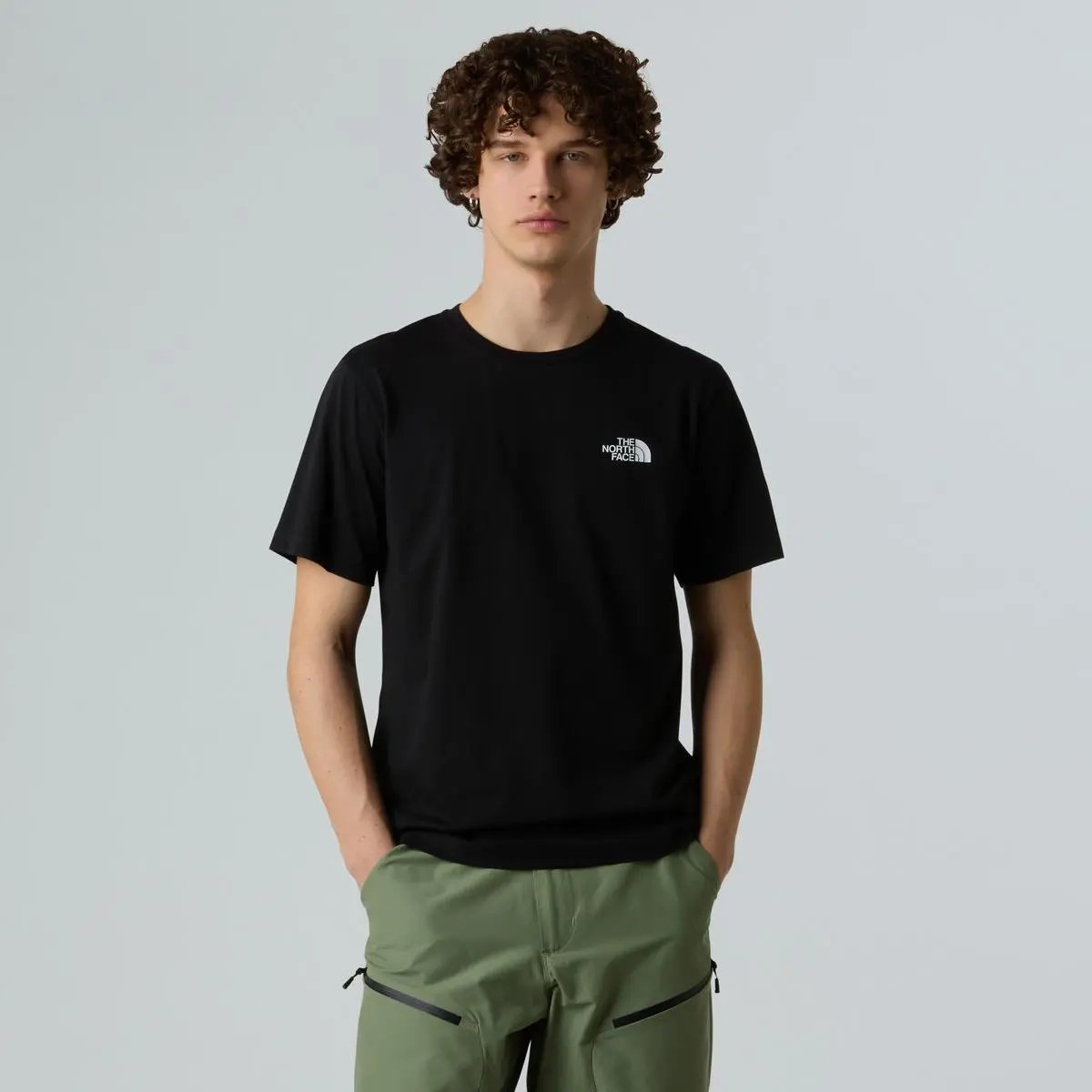 NF0A8EE7 M VERTICAL LOGO SS TEE NERO THE NORTH FACE