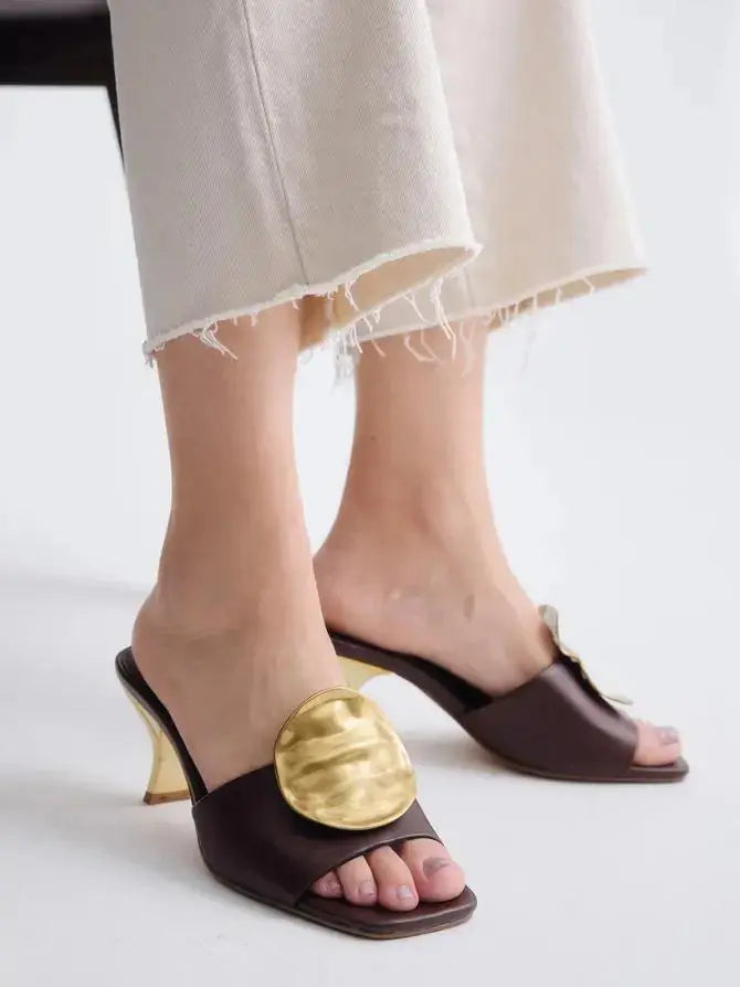 NINA-212 SHOES MARRONE E ORO EXE