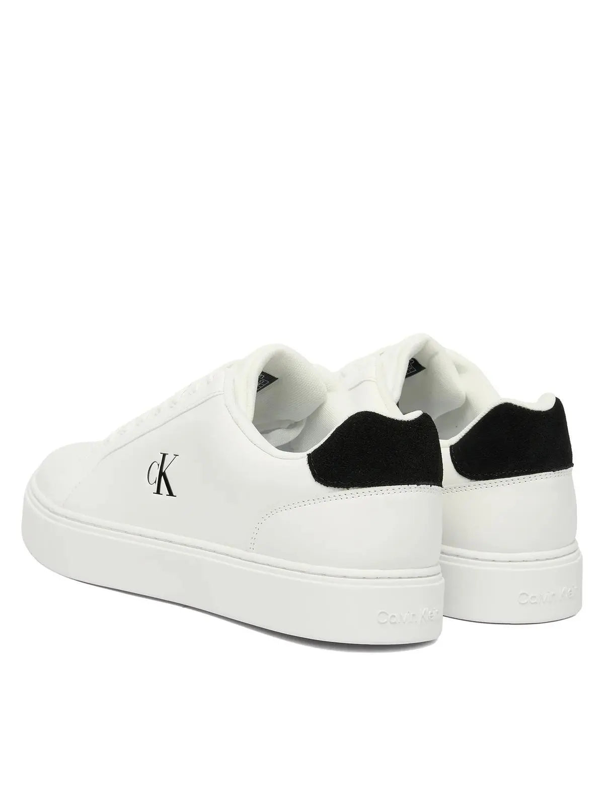 YM0YM01435 CLASSIC CUPSOLE LACEUP LTH BIANCO/NERO CALVIN KLEIN